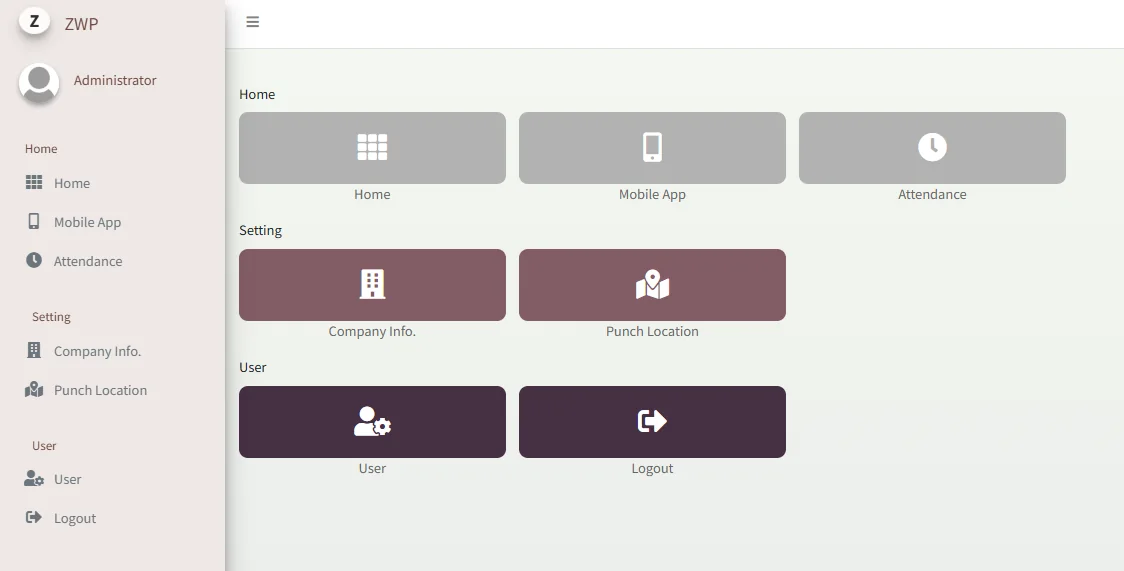 Attendance administration dashboard